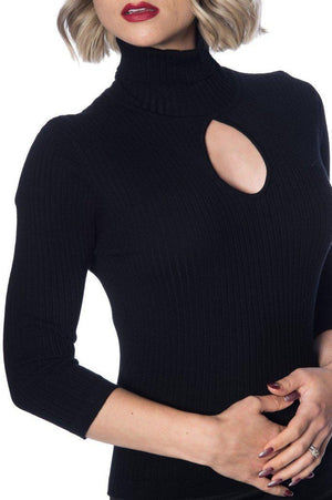 Louise Ribbed Knit Polo-Banned-Dark Fashion Clothing