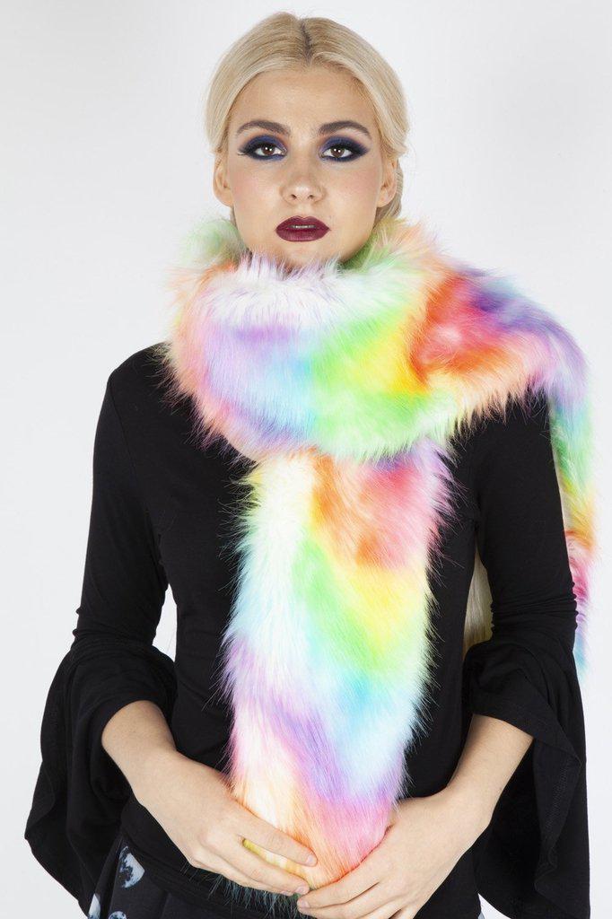 Lucy In Demise Faux Fur Stole-Jawbreaker-Dark Fashion Clothing