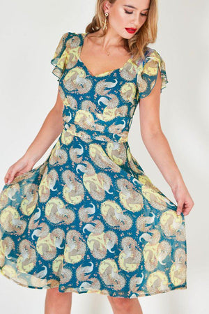 Lucy Peacock Summer Dress-Voodoo Vixen-Dark Fashion Clothing