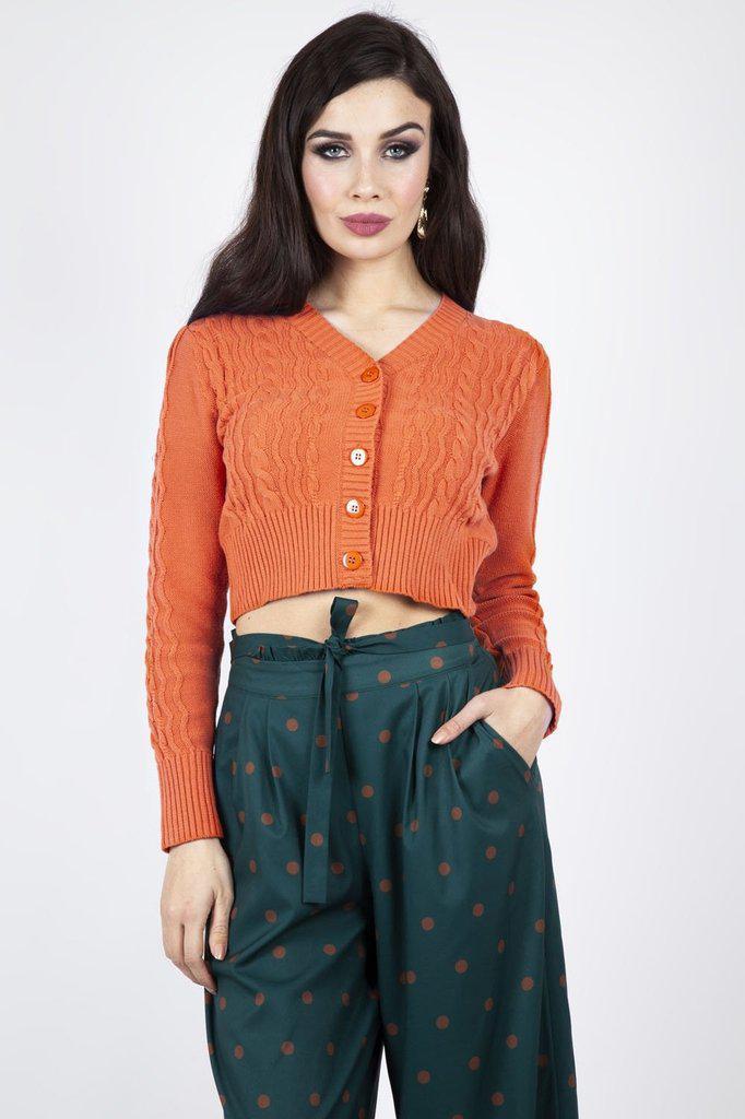 Mabel Cropped Cardigan-Voodoo Vixen-Dark Fashion Clothing