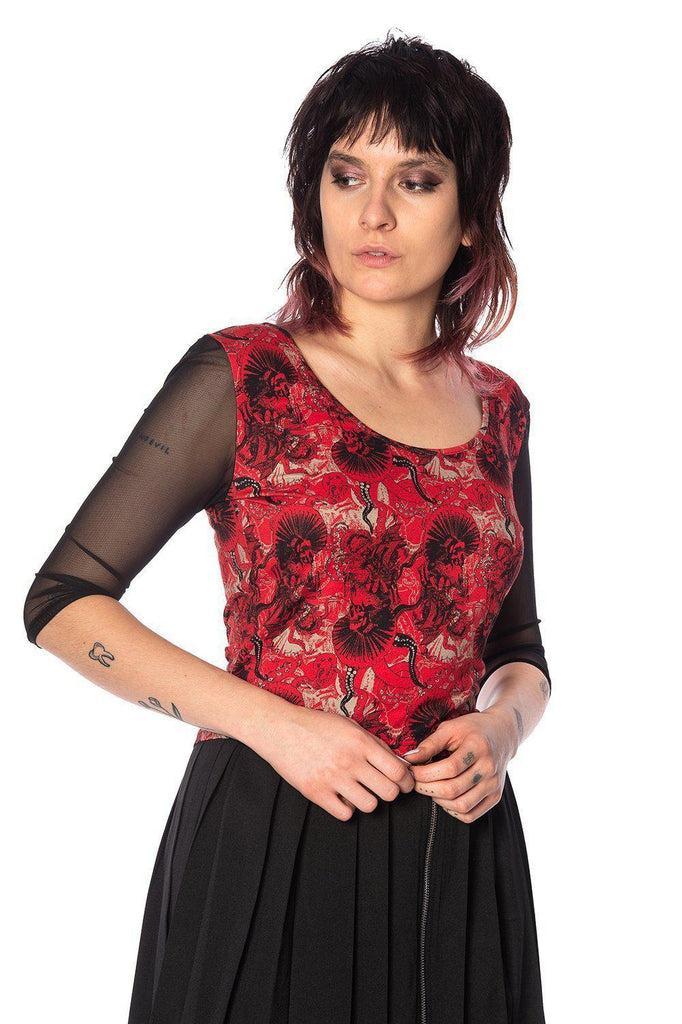 Mad Dame Mesh Top-Banned-Dark Fashion Clothing