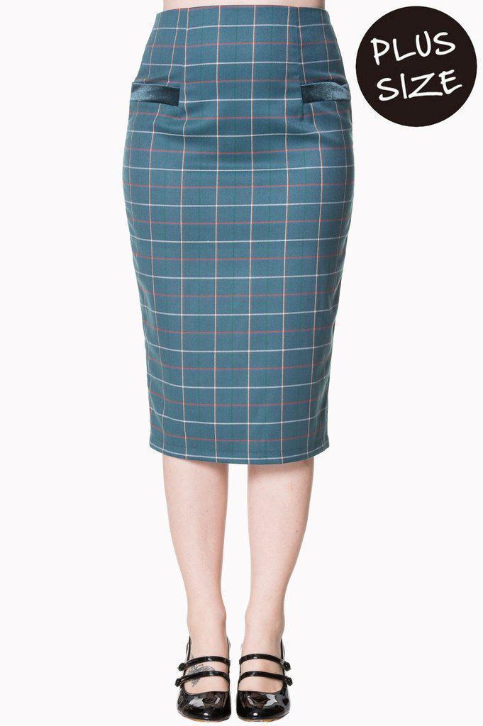 Maddy Plus Size Pencil Skirt-Banned-Dark Fashion Clothing