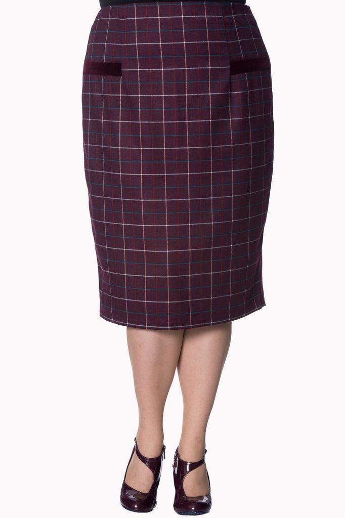 Maddy Plus Size Pencil Skirt-Banned-Dark Fashion Clothing