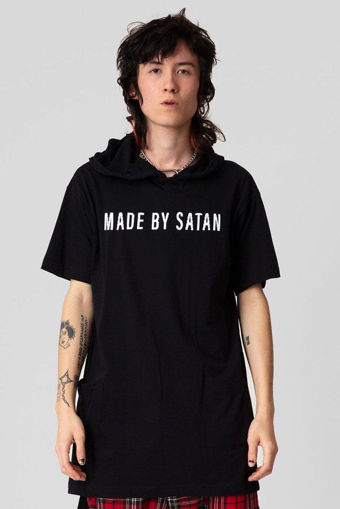 Made By Satan - Hooded T-Shirt - Unisex-Long Clothing-Dark Fashion Clothing