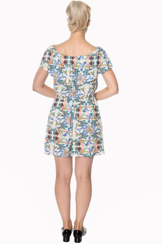 Mandala Off Shoulder Playsuit-Banned-Dark Fashion Clothing