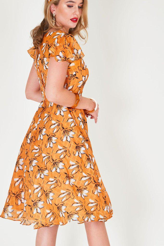 Margot Floral Square Neck Dress-Voodoo Vixen-Dark Fashion Clothing