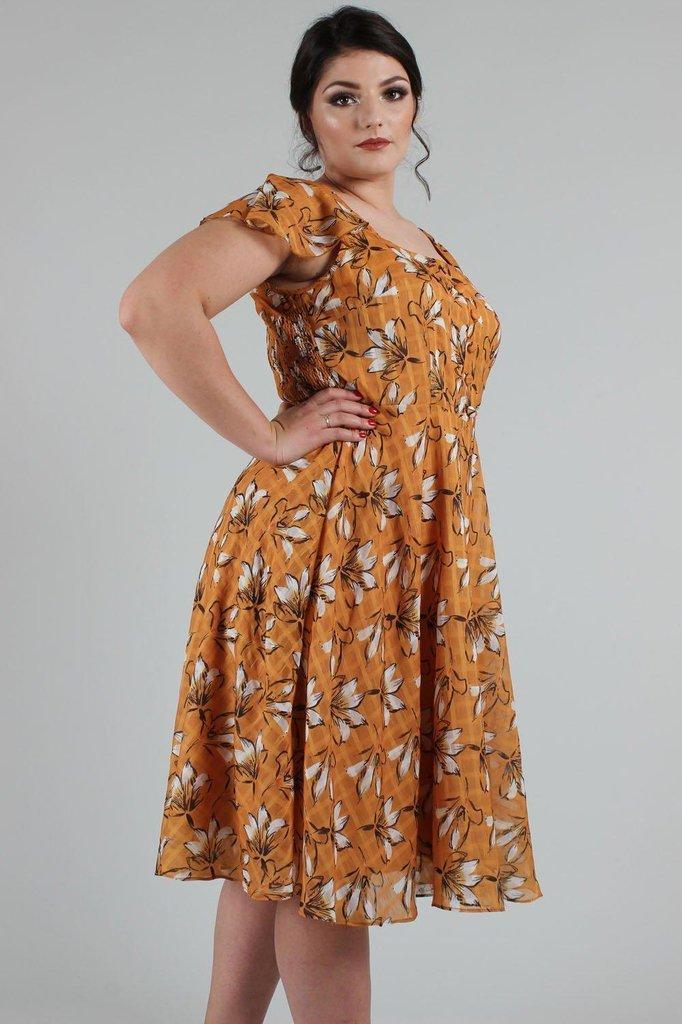 Margot Floral Square Neck Dress-Voodoo Vixen-Dark Fashion Clothing