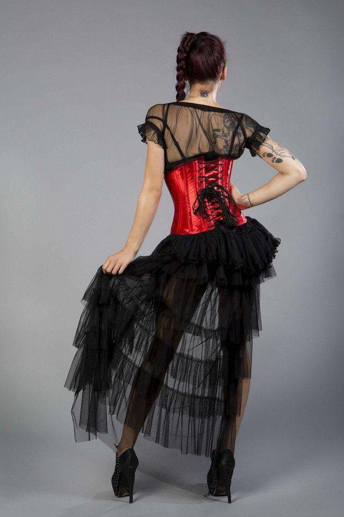 Maya Bustle Skirt In Net-Burleska-Dark Fashion Clothing