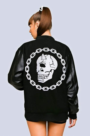 Mishka Chain Varsity Jacket - Unisex-Long Clothing-Dark Fashion Clothing