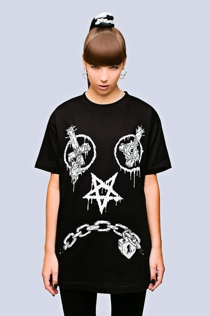 Mishka Vex T-Shirt - Unisex-Long Clothing-Dark Fashion Clothing
