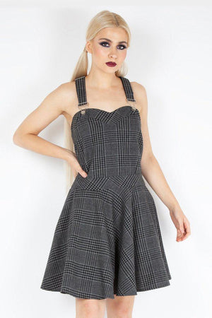 Miss Morbid Tartan Overall Dress-Jawbreaker-Dark Fashion Clothing