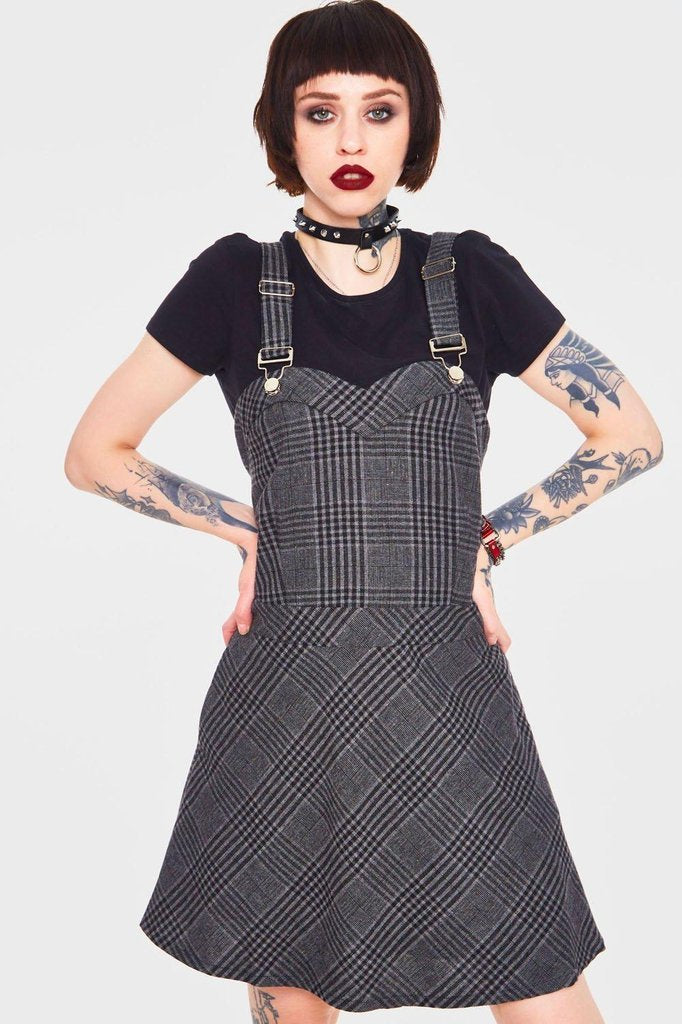 Miss Morbid Tartan Overall Dress - Jawbreaker - Dark Fashion Clothing