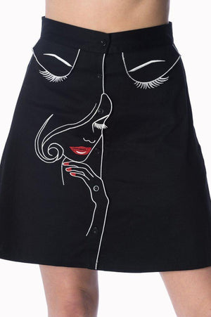 Model Face Skirt-Banned-Dark Fashion Clothing