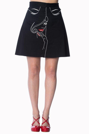 Model Face Skirt-Banned-Dark Fashion Clothing