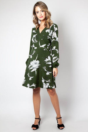 Molly Floral Wrap Dress-Voodoo Vixen-Dark Fashion Clothing