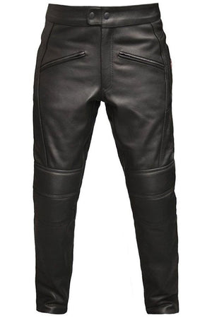 Monza Biker Trousers - CE Armoured-Skintan Leather-Dark Fashion Clothing