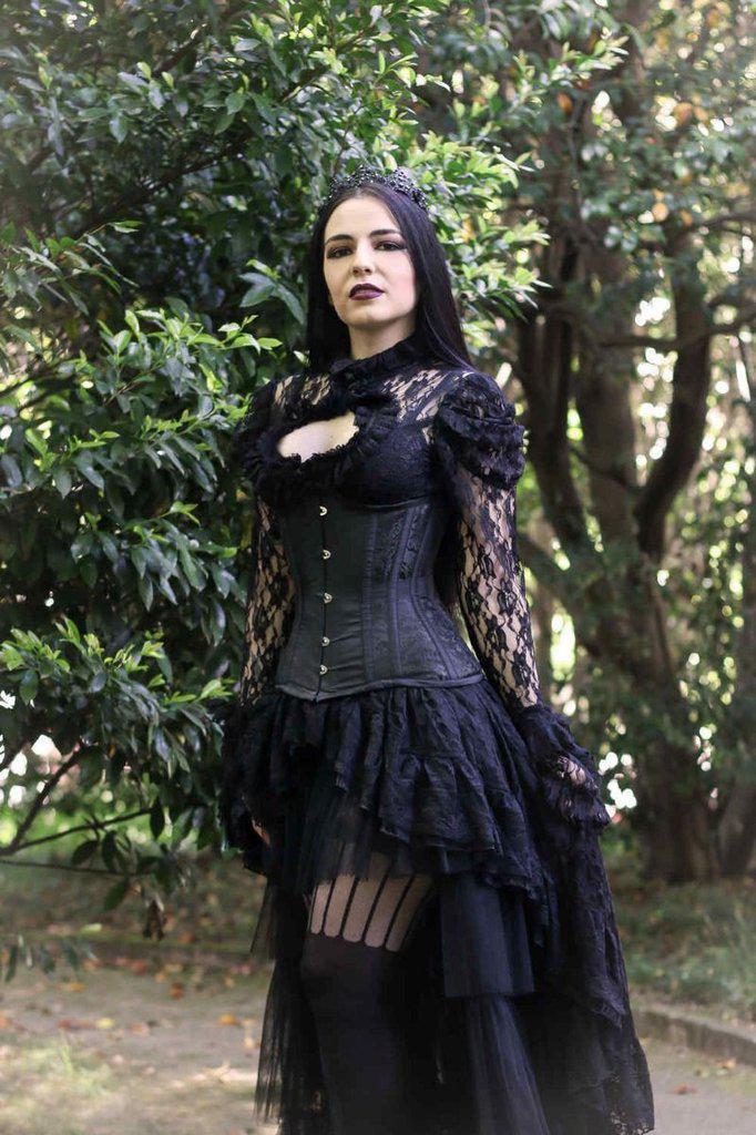 Morgana Underbust Steel Boned Corset In King Brocade And Black Taffeta -  Burleska - Dark Fashion Clothing