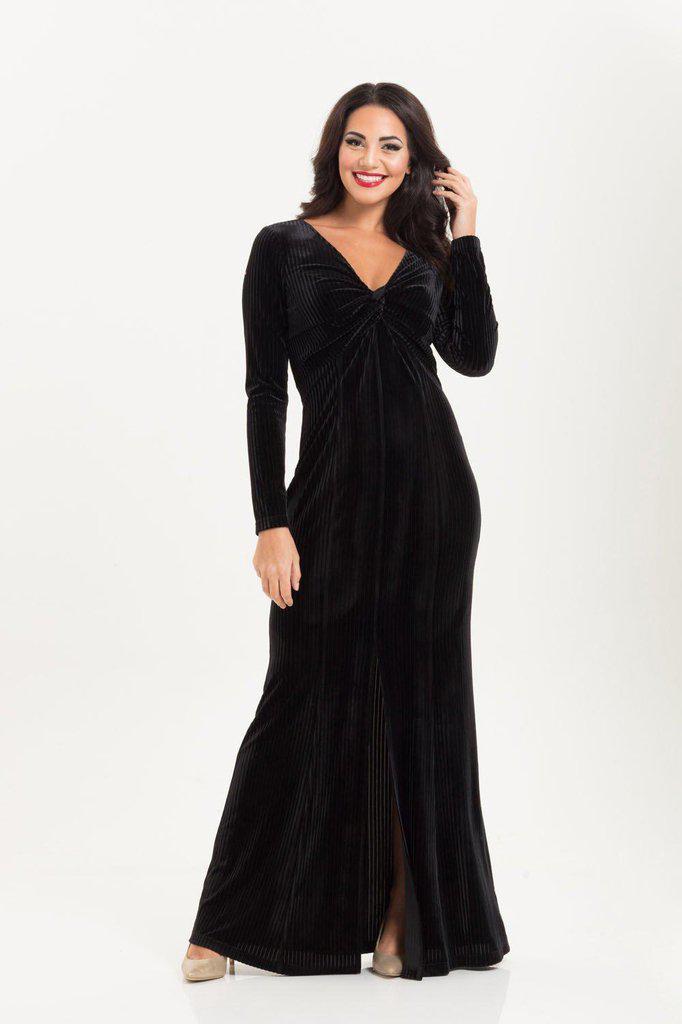 Morticia Black Gown-Voodoo Vixen-Dark Fashion Clothing