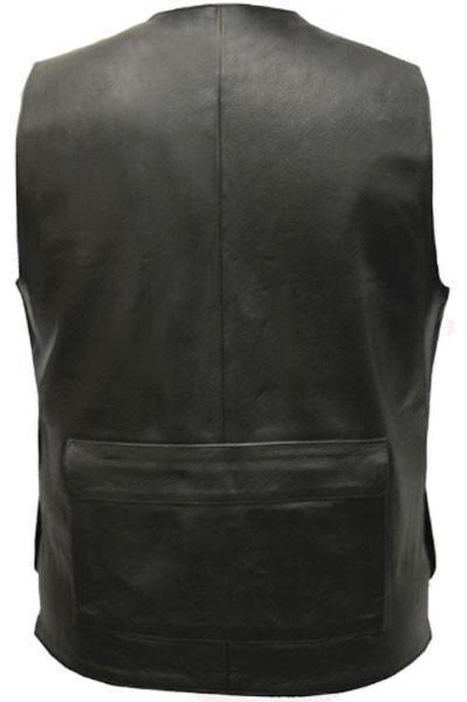 Multi-pocket Biker Vest - Trapper-Skintan Leather-Dark Fashion Clothing