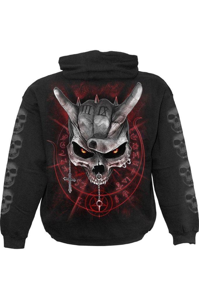 Never Too Loud - Kids Hoody Black-Spiral-Dark Fashion Clothing