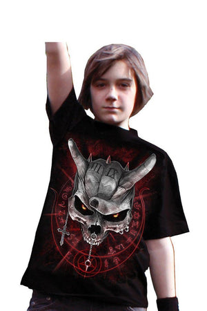 Never Too Loud - Kids T-Shirt Black-Spiral-Dark Fashion Clothing