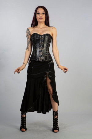 New Aphrodites C-locks Overbust In Black Twill And Black Matte-Burleska-Dark Fashion Clothing