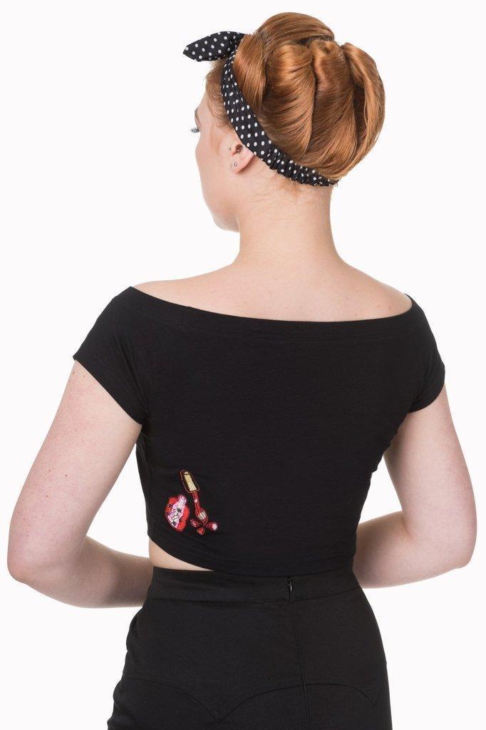 New Romantics Cropped Top-Banned-Dark Fashion Clothing