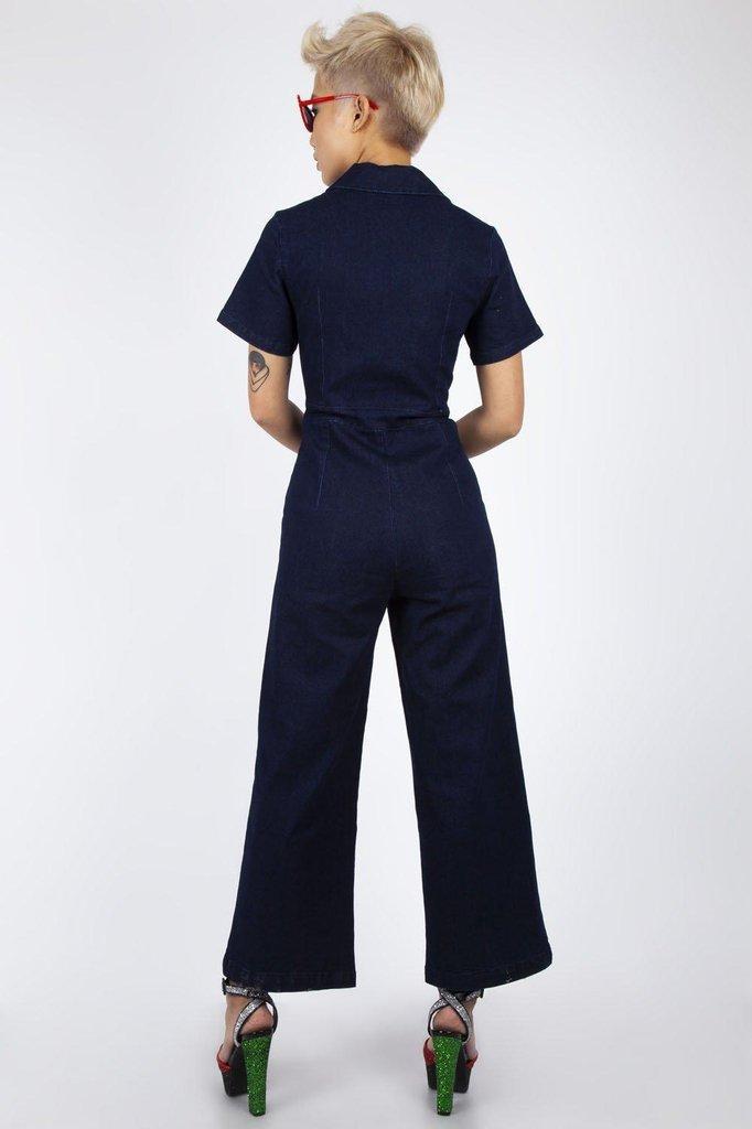 No Heart Denim Jumpsuit-Jawbreaker-Dark Fashion Clothing