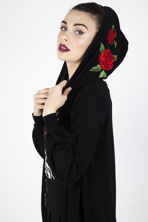 Not A Romantic Hooded Cardigan-Jawbreaker-Dark Fashion Clothing