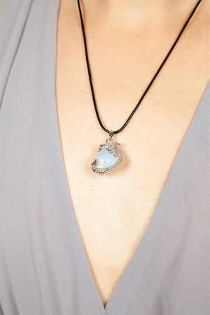 Opal Dragon Necklace-Jawbreaker-Dark Fashion Clothing