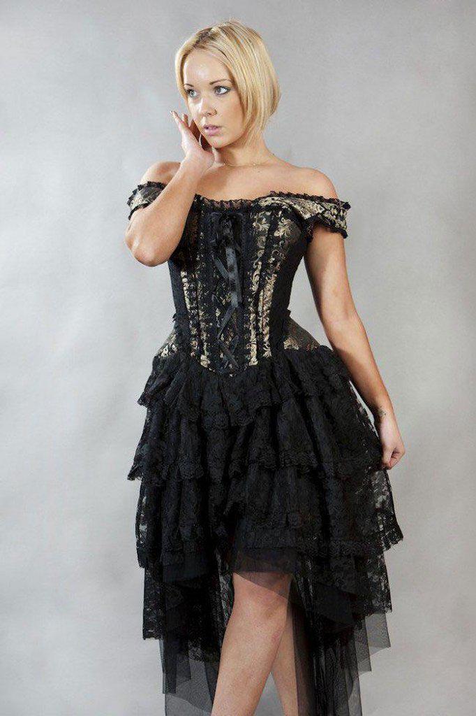 Ophelie Burlesque Corset Dress King Brocade - Burleska - Dark Fashion Clothing Ophelie Burlesque Corset Dress King Brocade - Burleska - Dark Fashion Clothing