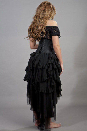 Ophelie Long Burlesque Skirt In Chiffon-Burleska-Dark Fashion Clothing