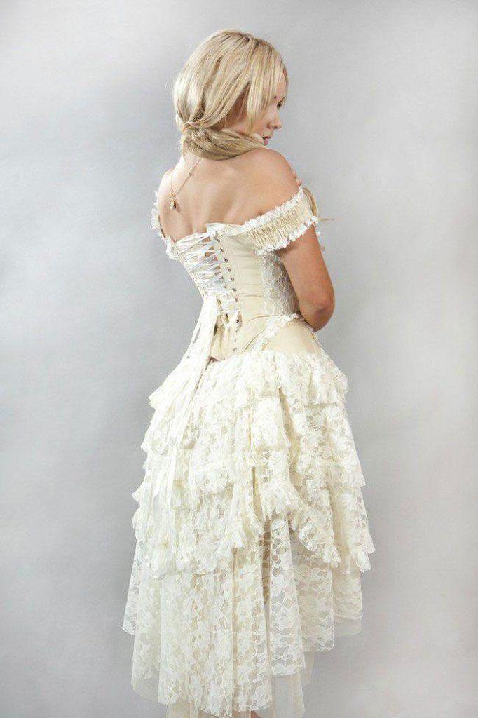 Ophelie Vintage Corset Dress In Cream Taffeta Burleska Dark Fashion ophelie-vintage-corset-dress-in-cream-taffeta-burleska-dark-fashion