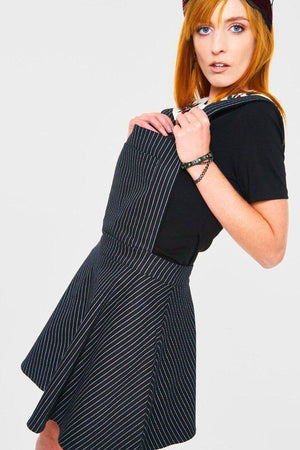 Over It All Pinstripe Overall Dress-Jawbreaker-Dark Fashion Clothing