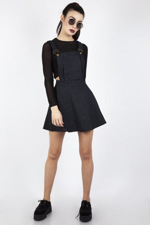 Over It All Pinstripe Overall Dress-Jawbreaker-Dark Fashion Clothing