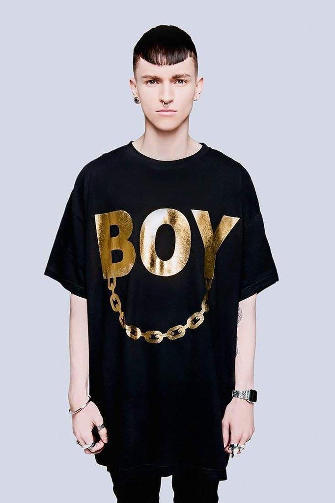 Oversize Boy Chain T-Shirt - Unisex-Long Clothing-Dark Fashion Clothing