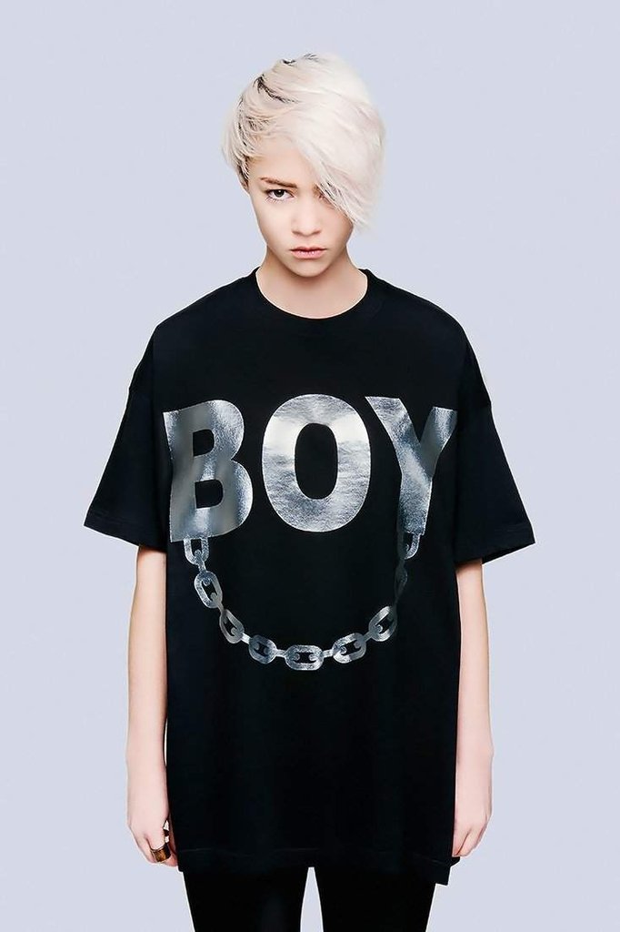 Oversize Boy Chain T-Shirt - Unisex-Long Clothing-Dark Fashion Clothing