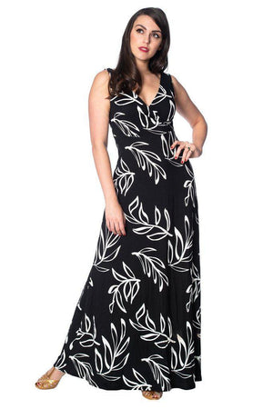 Palm Maxi Length Dress-Banned-Dark Fashion Clothing