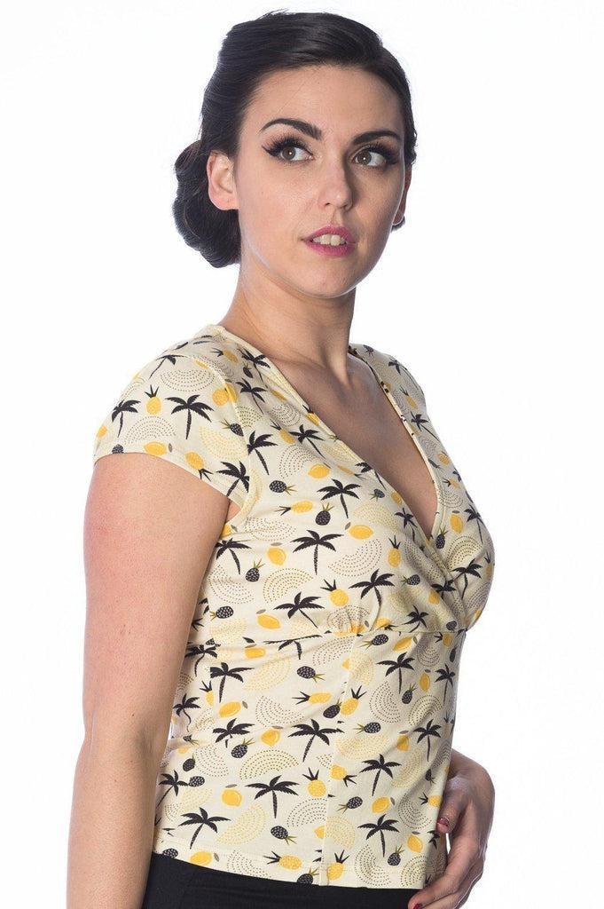 Palm Shade Wrap Top-Banned-Dark Fashion Clothing