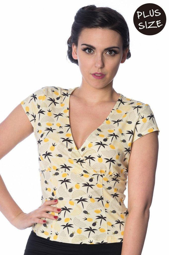 Palm Shade Wrap Top-Banned-Dark Fashion Clothing