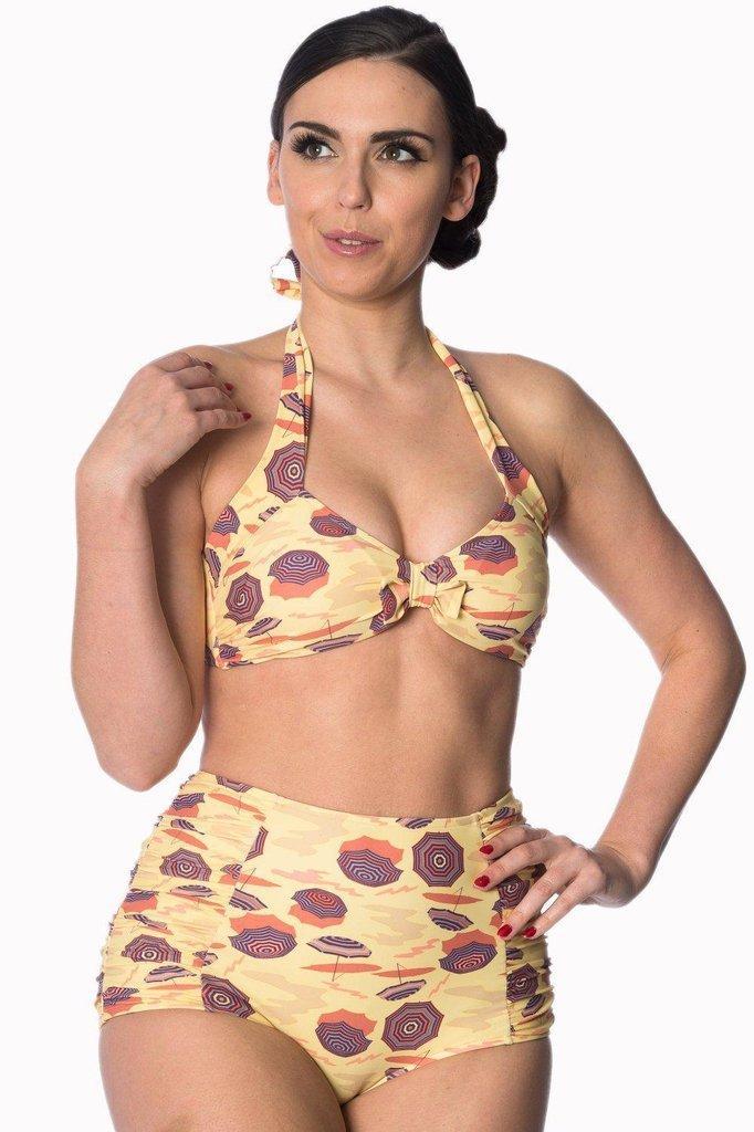 Parasol Built Up Halter Plus Size Bikini Top-Banned-Dark Fashion Clothing