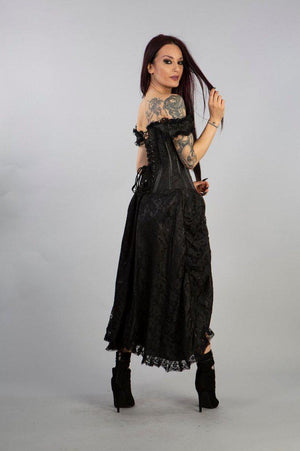 Passion Corset Dress In King Brocade-Burleska-Dark Fashion Clothing