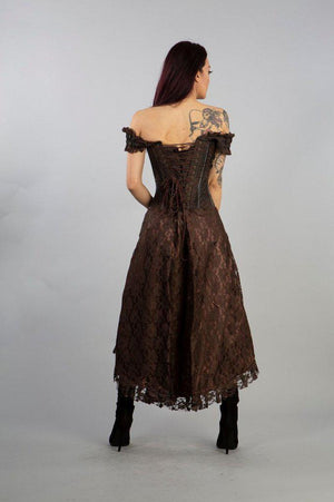 Passion Corset Dress In King Brocade-Burleska-Dark Fashion Clothing