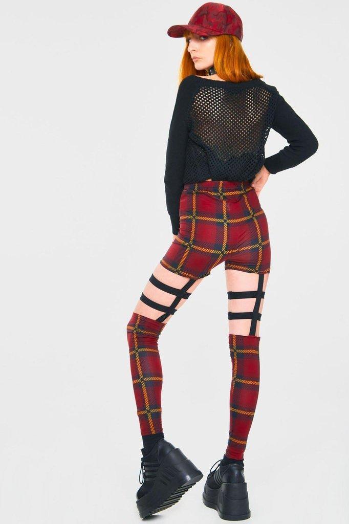 Passionate By Nature Plaid Harness Leggings-Jawbreaker-Dark Fashion Clothing