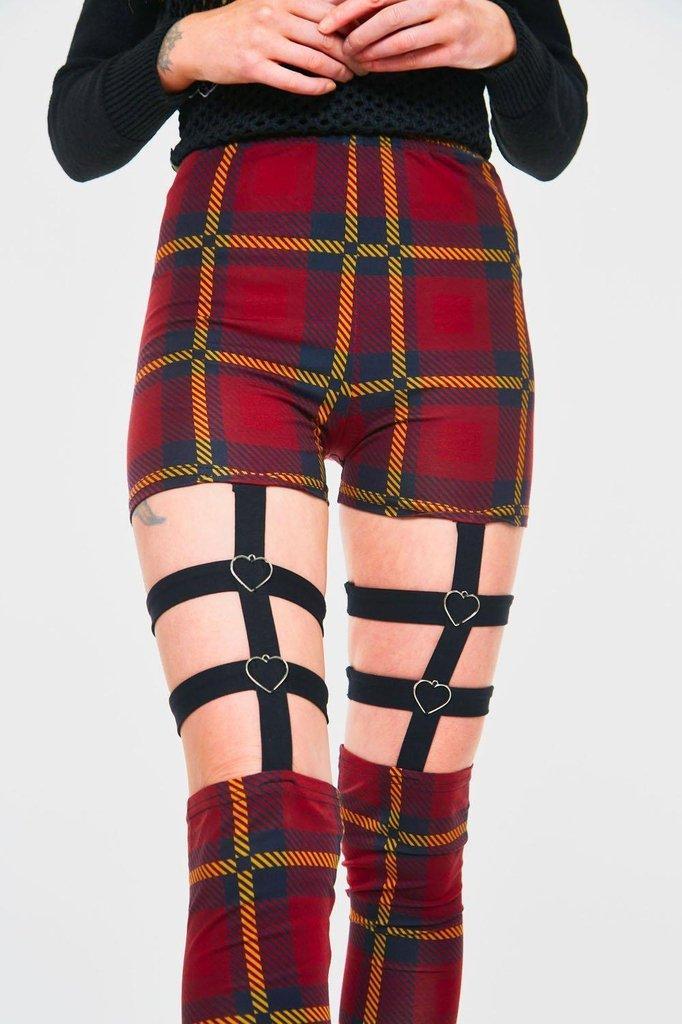 Passionate By Nature Plaid Harness Leggings-Jawbreaker-Dark Fashion Clothing