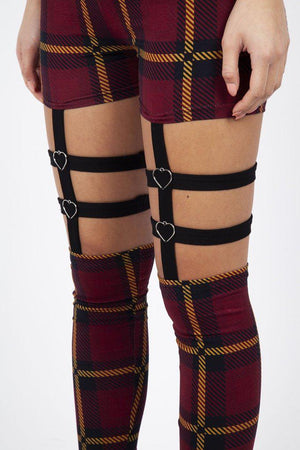 Passionate By Nature Plaid Harness Leggings-Jawbreaker-Dark Fashion Clothing