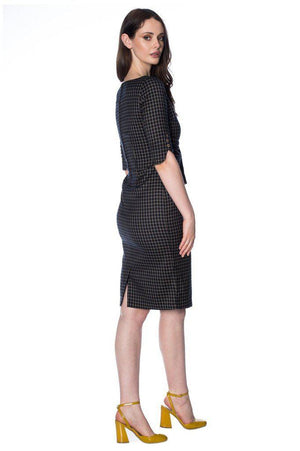 Patricia Check Pencil Dress-Banned-Dark Fashion Clothing