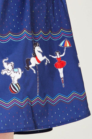 Patricia Print Skirt With A Circus-themed Border-Voodoo Vixen-Dark Fashion Clothing
