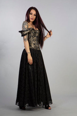 Paula Victorian Corset Dress In King brocade-Burleska-Dark Fashion Clothing