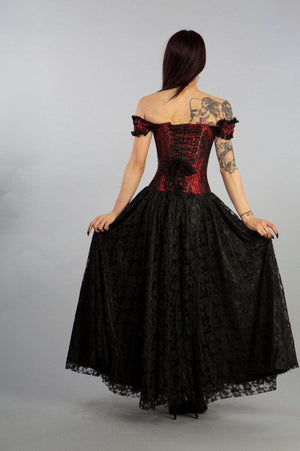 Paula Victorian Corset Dress In King brocade-Burleska-Dark Fashion Clothing